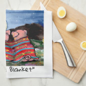 Varkens in een Romantische Night Moon Stars Kunst Theedoek (Quarter Fold)