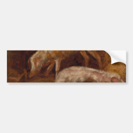 Varkens in een Stable (Animal Art) Bumpersticker