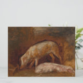 Varkens in een Stable (Animal Art) Kaart (Staand voorkant)