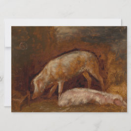 Varkens in een Stable (Animal Art) Kaart