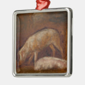 Varkens in een Stable (Animal Art) Metalen Ornament (Links)