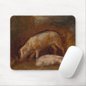 Varkens in een Stable (Animal Art) Muismat (Met muis)