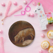 Varkens in een Stable (Animal Art) Papieren Bordje (Feest)