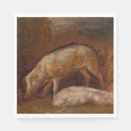 Varkens in een Stable (Animal Art) Servet