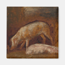 Varkens in een stal (dierkunst) magneet