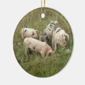 Varkens in een veldversiering keramisch ornament (Links)