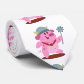 Varkens in het wandelenkostuum | achtergrondkleur stropdas (Opgerold)