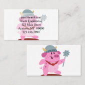 Varkens in het wandelenkostuum | achtergrondkleur  visitekaartje (Voorkant / Achterkant)