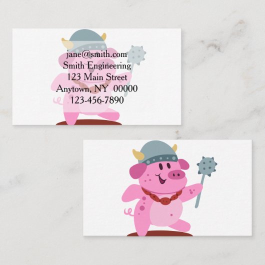 Varkens in het wandelenkostuum | achtergrondkleur  visitekaartje (Voorkant / Achterkant)