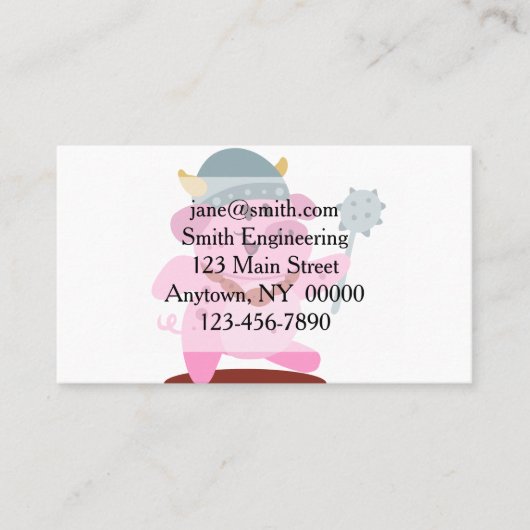 Varkens in het wandelenkostuum | achtergrondkleur  visitekaartje (Voorkant)