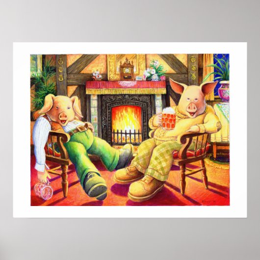 Varkens in klaver poster (Voorkant)