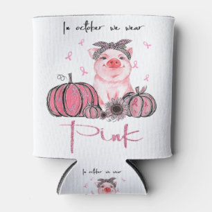 Varkens in oktober Draag roze borstkankerfoto's Blikjeskoeler