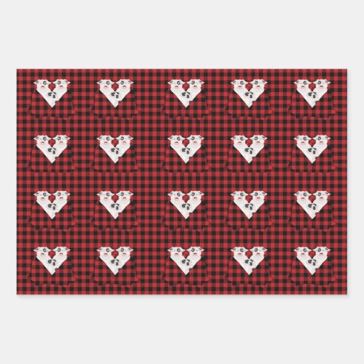 Varkens in papierbladen voor het oppakken van lank inpakpapier vel (Voorkant 3)