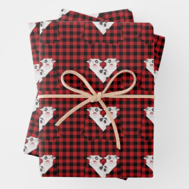 Varkens in papierbladen voor het oppakken van lank inpakpapier vel