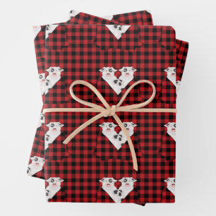 Varkens in papierbladen voor het oppakken van lank inpakpapier vel