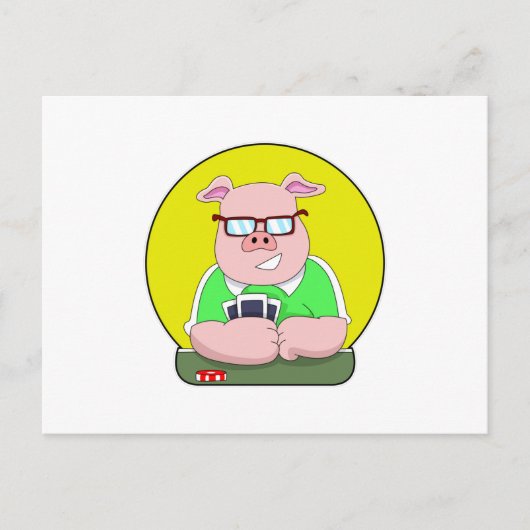 Varkens in Poker met Kaarten (Voorkant)