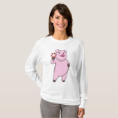 Varkens in Poker met pokerchips T-shirt (Voorkant volledig)