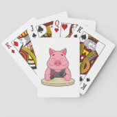 Varkens in Poker met pokerkaarten (Achterkant)