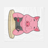 Varkens in Poker met pokerkaarten Fleece Deken (Voorkant (Horizontaal))