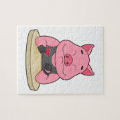 Varkens in Poker met pokerkaarten Legpuzzel (Horizontaal)