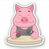Varkens in Poker met pokerkaarten Sticker (Voorkant)