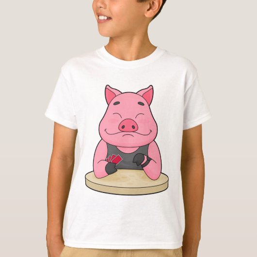 Varkens in Poker met pokerkaarten T-shirt (Voorkant)
