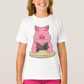 Varkens in Poker met pokerkaarten T-shirt (Voorkant)