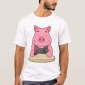 Varkens in Poker met pokerkaarten T-shirt (Voorkant)