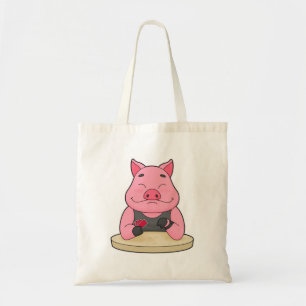 Varkens in Poker met pokerkaarten Tote Bag