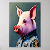 Varkens in politieuniform | AI Art Poster (Voorkant)