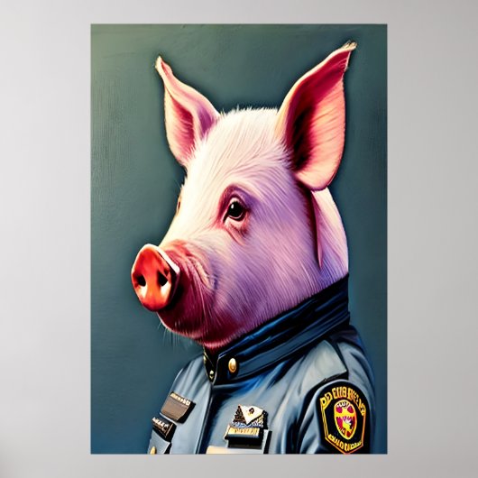 Varkens in politieuniform | AI Art Poster (Voorkant)