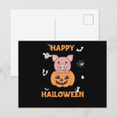 Varkens in pomkin Sweet Pigs Happy Halloween Briefkaart (Voorkant / Achterkant)