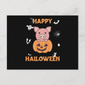 Varkens in pomkin Sweet Pigs Happy Halloween Briefkaart (Voorkant)