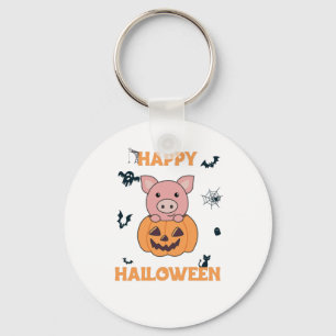 Varkens in pomkin Sweet Pigs Happy Halloween Sleutelhanger