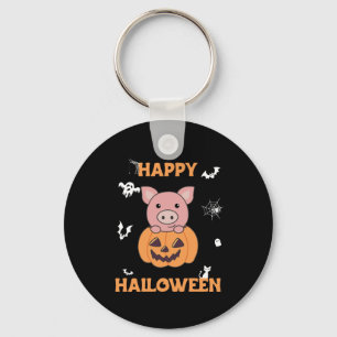 Varkens in pomkin Sweet Pigs Happy Halloween Sleutelhanger