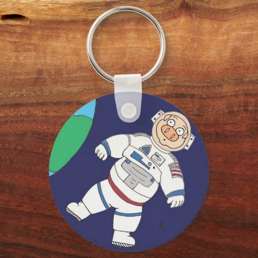 Varkens in ruimte sleutelhanger (Voorkant)