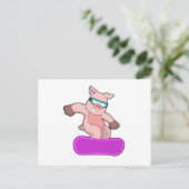 Varkens in Snowboard Sports & Ski goggles Briefkaart (Staand voorkant)