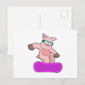 Varkens in Snowboard Sports & Ski goggles Briefkaart (Voorkant / Achterkant)