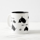 Varkens in Space II Tweekleurige Koffiemok (Voorkant links)