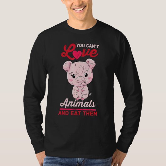 Varkens - je houdt van dieren en eet ze op - Veget T-shirt (Voorkant)