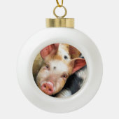 VARKENS KERAMISCHE BAL ORNAMENT (Voorkant)