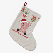 Varkens Kerst Varkens Grote kerstmis S Kerstsok (Voorkant (Hangend))