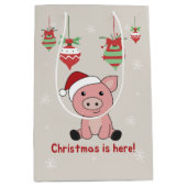 Varkens Kerstairdieren Varkens Medium Gift Bag Medium Cadeauzakje (Voorkant)