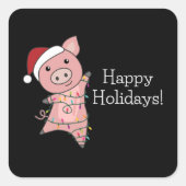 Varkens Kerstairdieren Varkens Sticker (Voorkant)
