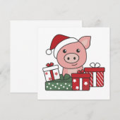 Varkens kerstcadeautjes winterdieren Varkens Kaart (Voorkant / Achterkant)