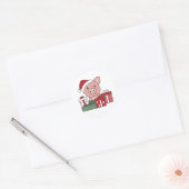 Varkens kerstcadeautjes winterdieren Varkens Ronde Sticker (Envelop)