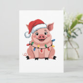 Varkens Kerstmis Kerstman Hoed Kerstmis Varkensmis Aankondiging (Staand voorkant)