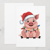 Varkens Kerstmis Kerstman Hoed Kerstmis Varkensmis Aankondiging (Voorkant / Achterkant)