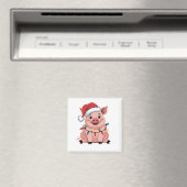 Varkens Kerstmis Kerstman Hoed Kerstmis Varkensmis Magneet (Insitu (Vaatwasser))