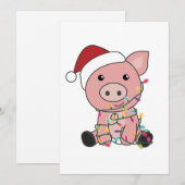 Varkens Kerstmis Sneeuw Winter Dieren Varkens Feestdagenkaart (Voorkant / Achterkant)